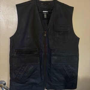 Men's‎ Leather Biker Vest East Wind Motorcycle Size 48/50